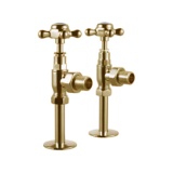 Product Cut out image of the Burlington Gold Angled Radiator Valves